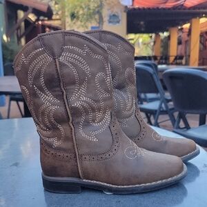 Brown Kids Cowboy Boots